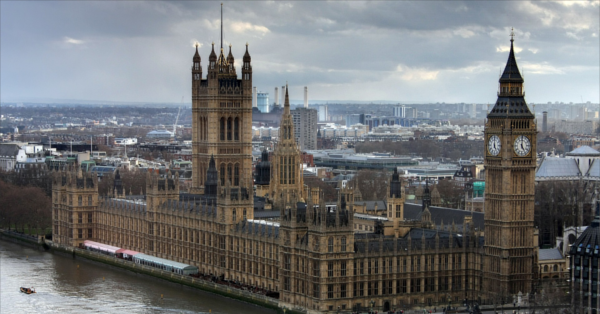 The Westminster parliament, taken from the other side of the River Thames