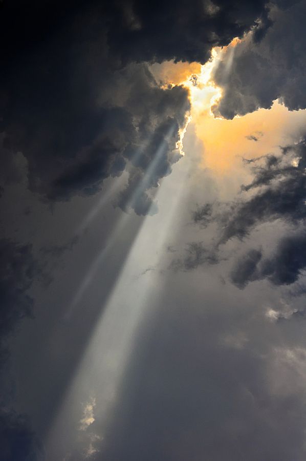 A shaft of light from the clouds