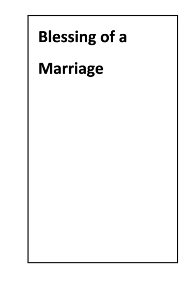Blessing of a Marriage