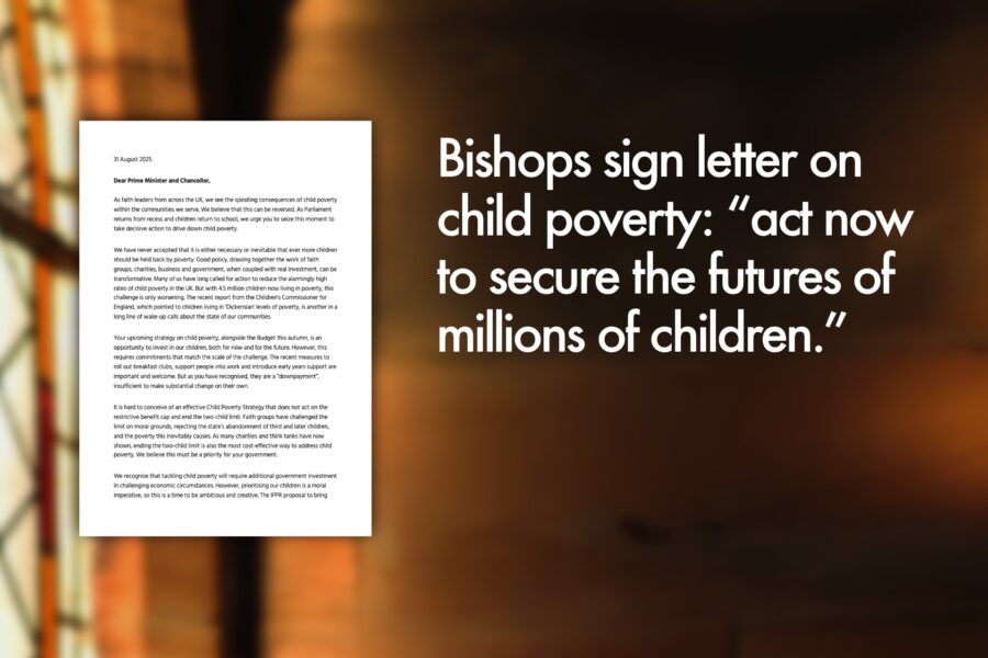 Bishops sign letter on child poverty